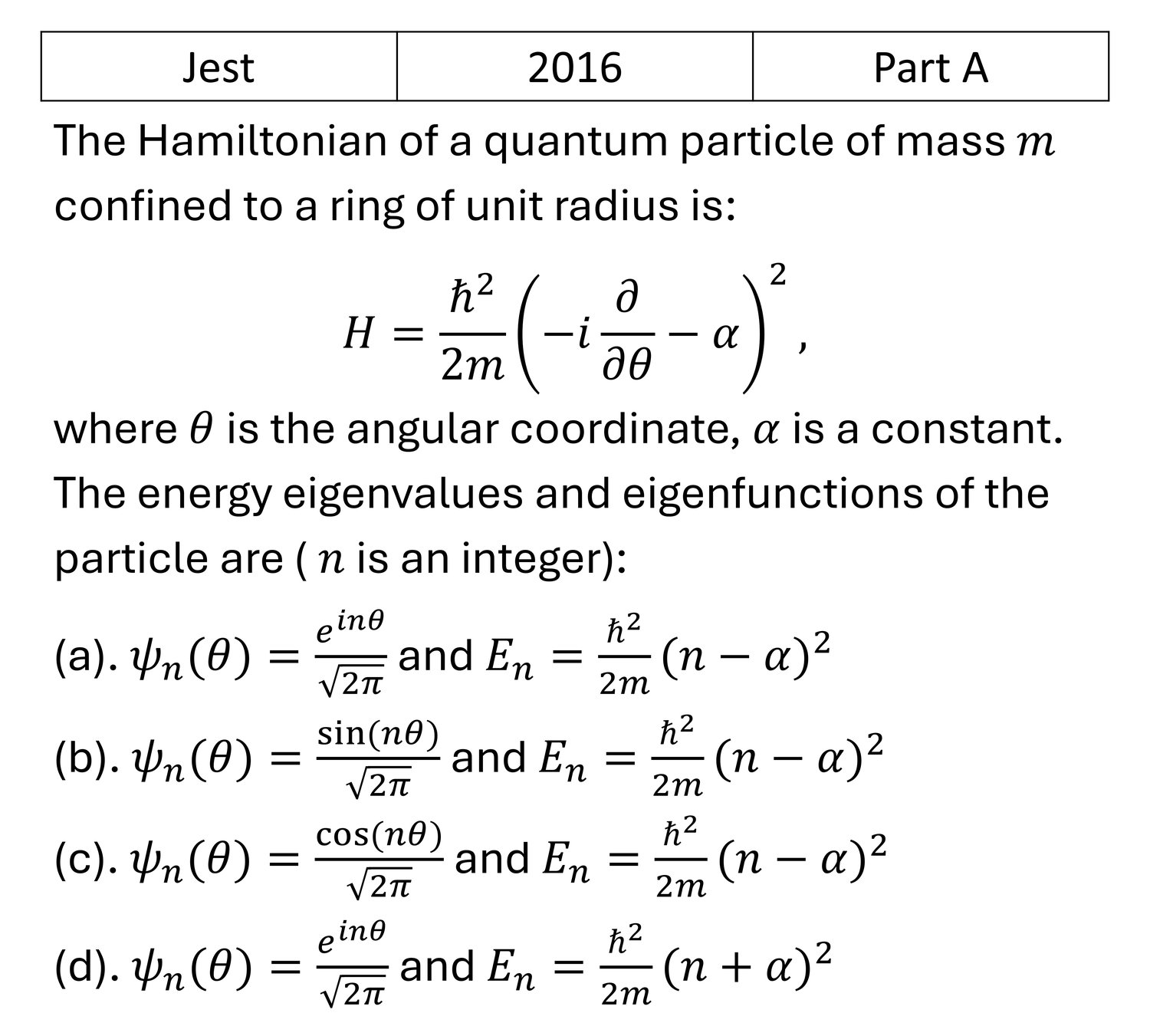 Question 1