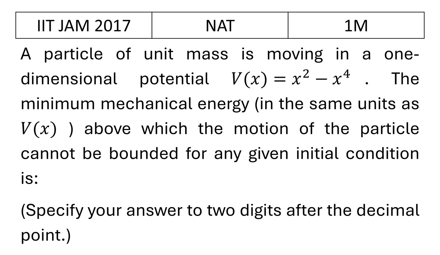 Question 1