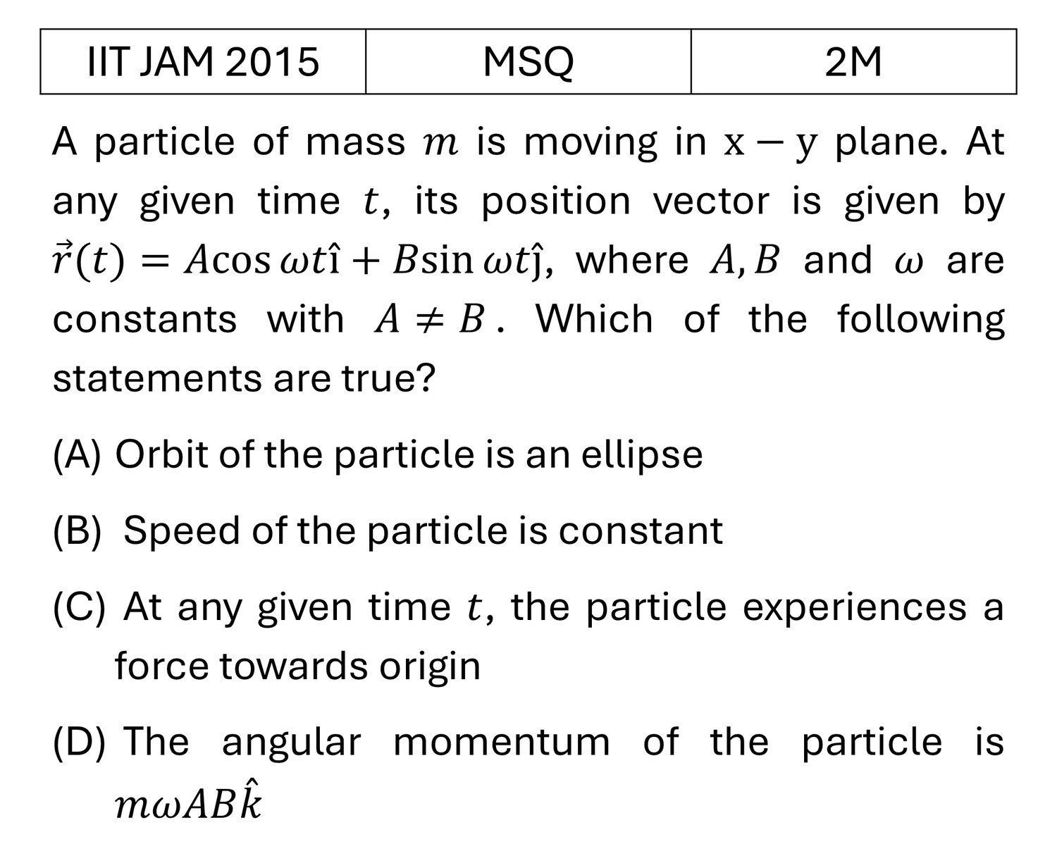 Question 1