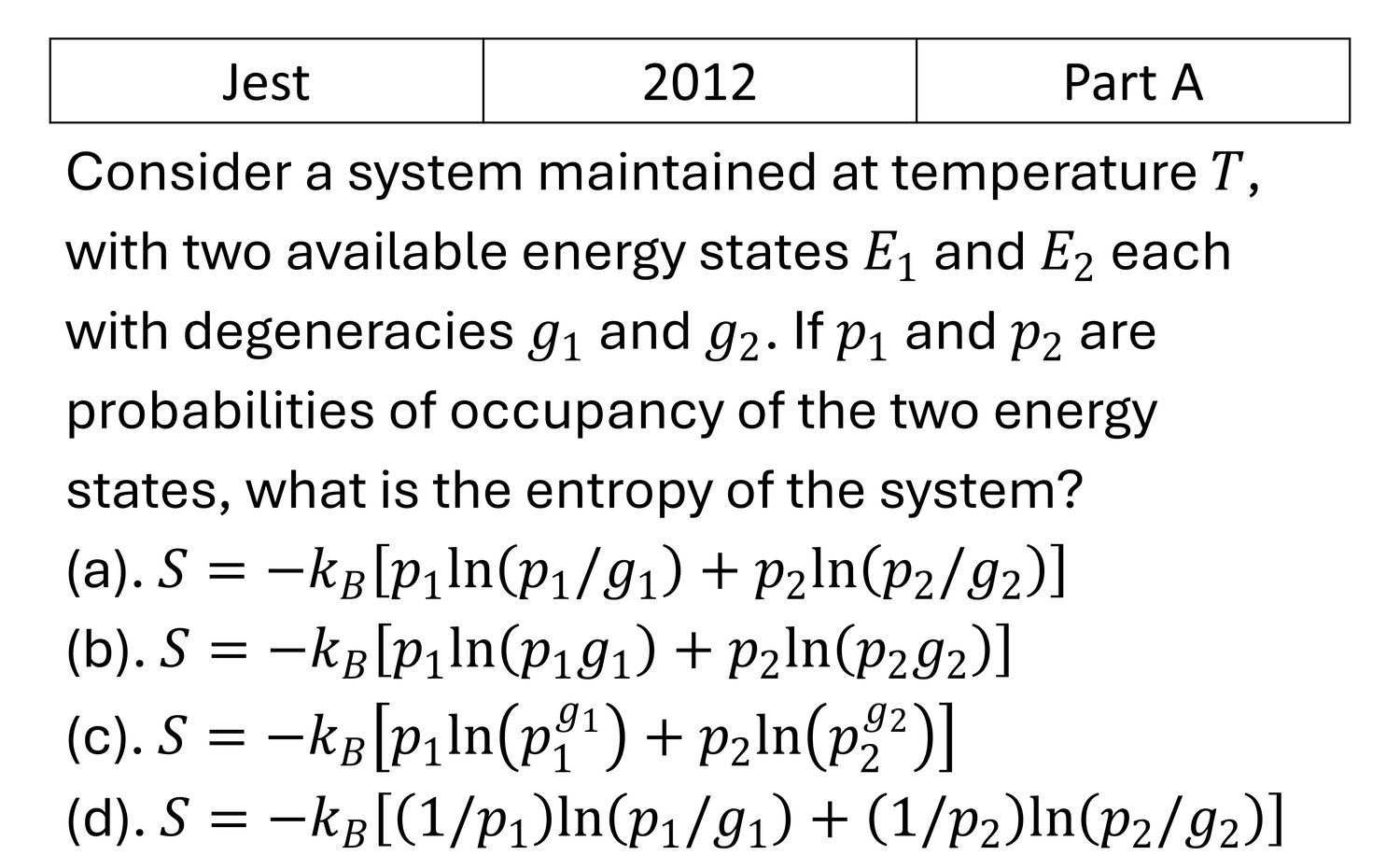 Question 1