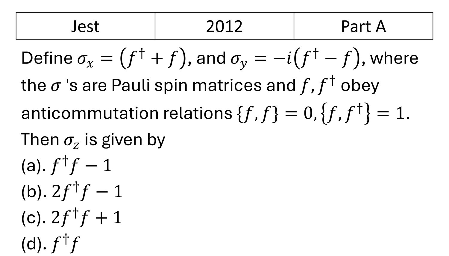 Question 2