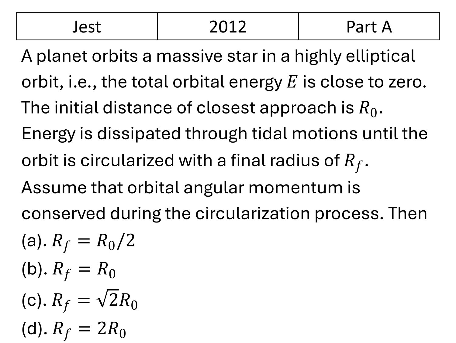 Question 1