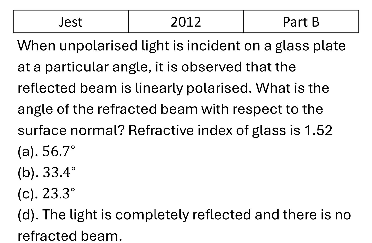 Question 1
