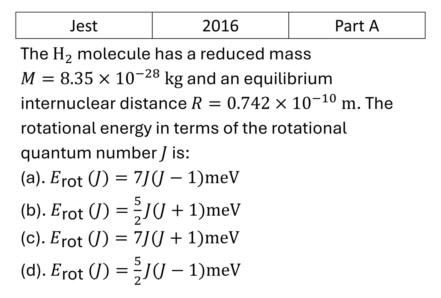 Question 1