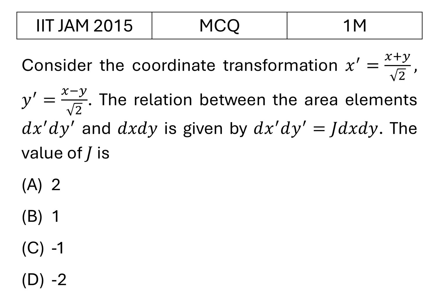 Question 1