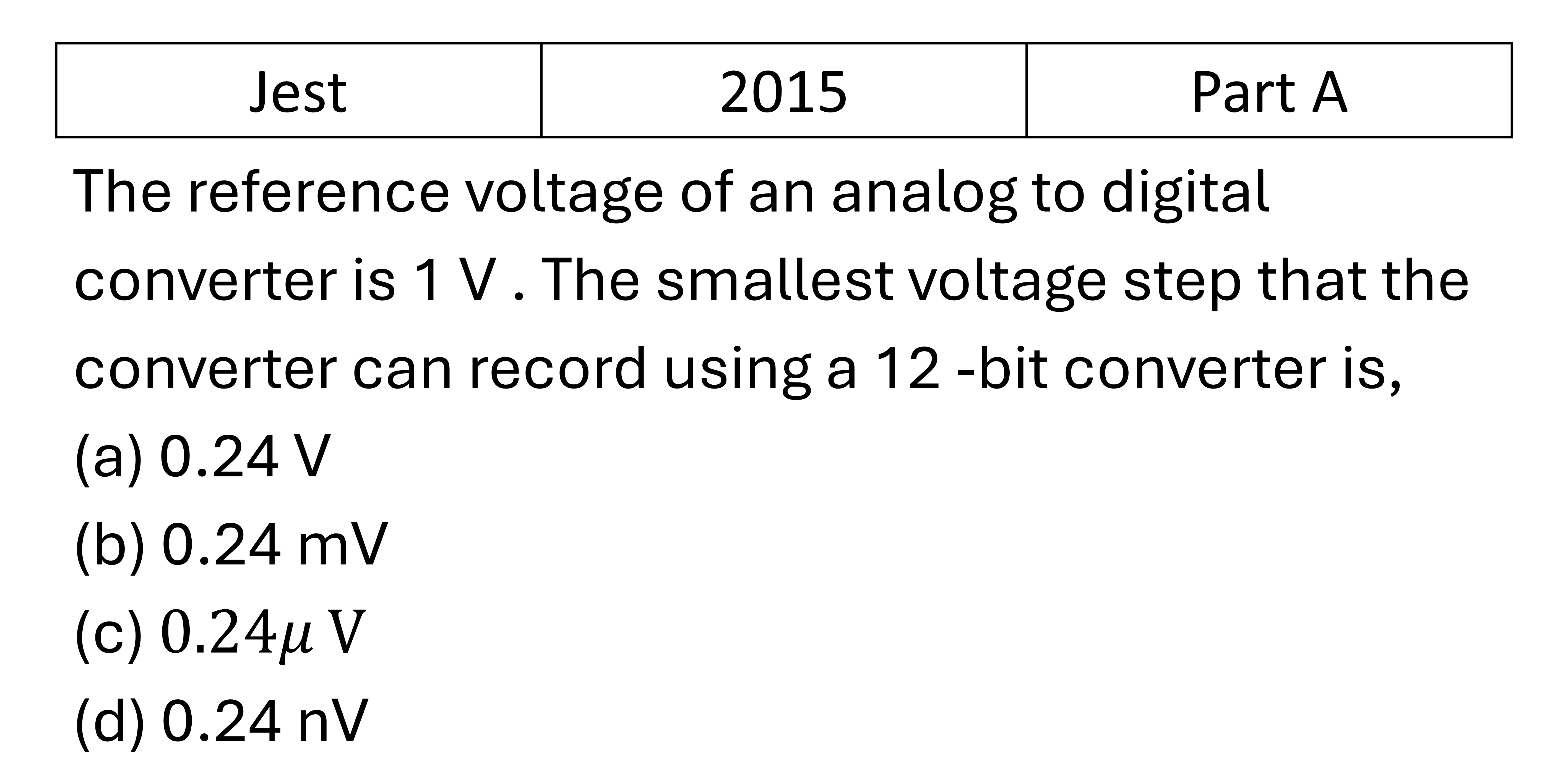 Question 1