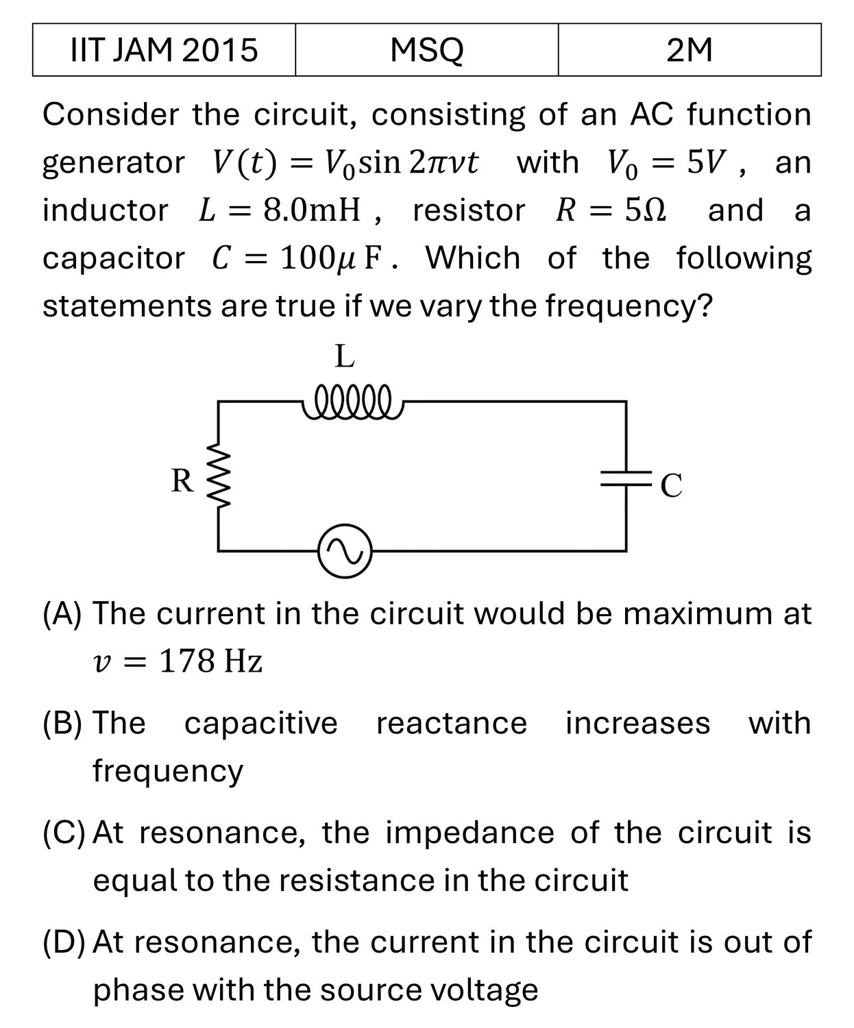 Question 1