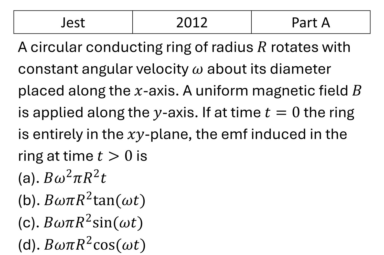 Question 1