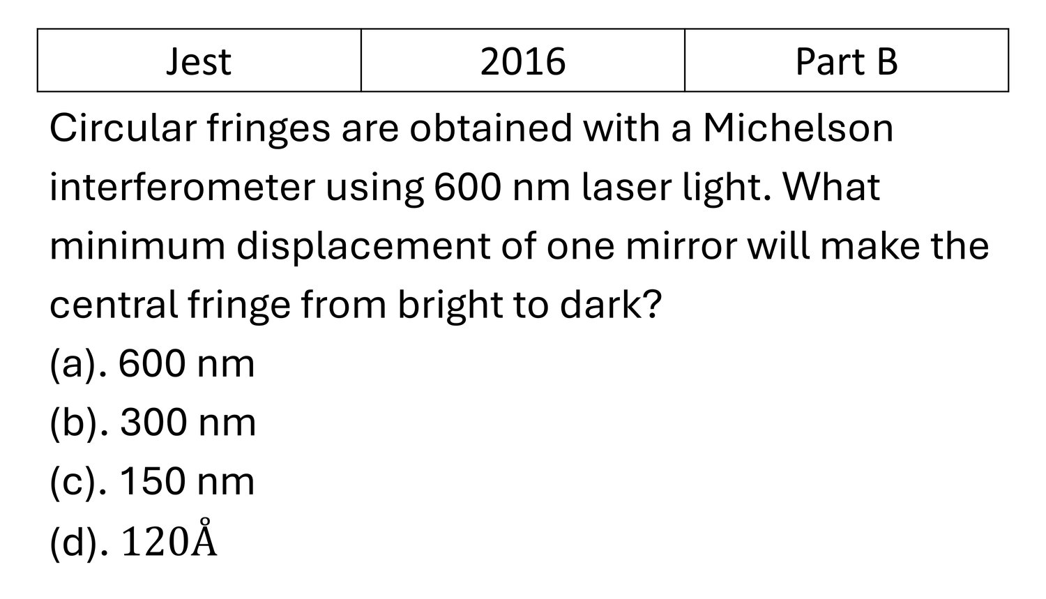 Question 1