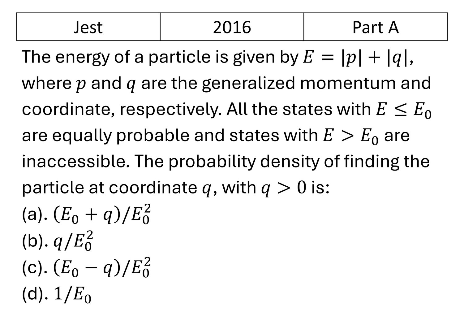 Question 1