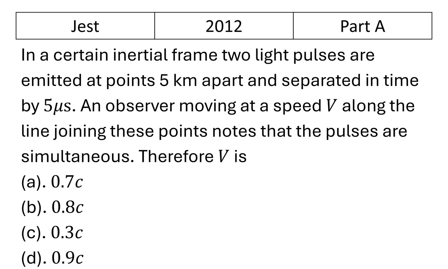 Question 1