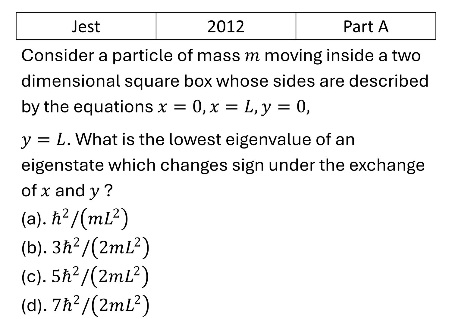Question 1